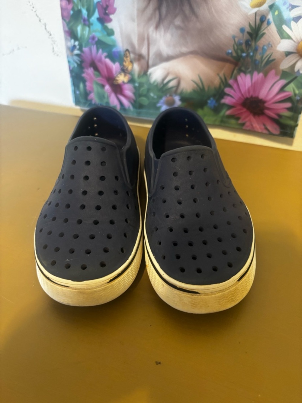 Native C11 Navy Perforated Slip-On Platform Sneakers